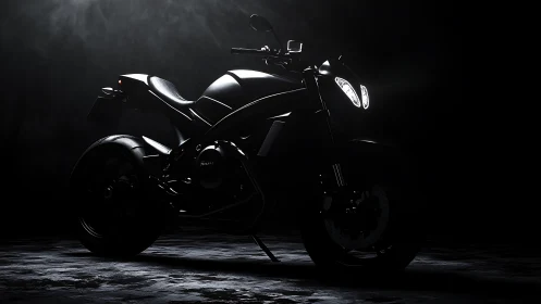 Sport motorcycle in dramatic low key studio lighting.