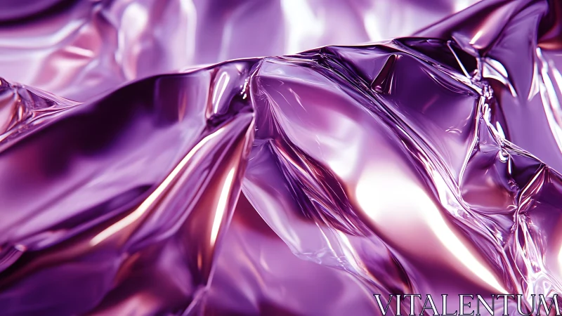 Iridescent Purple Foil Abstract Art with Glossy, Fluid Texture.