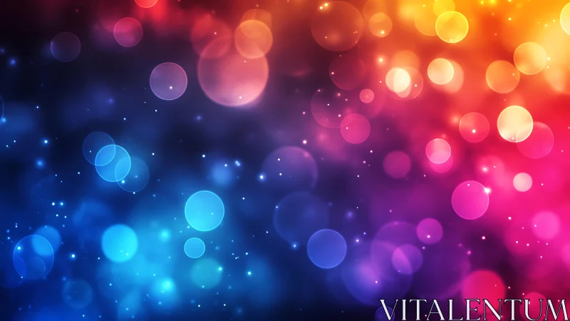 Vibrant multicolor bokeh abstract background with glowing circles.