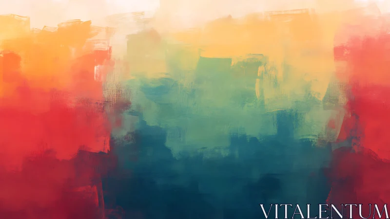 Multichromatic gradient field with layered abstract brushwork