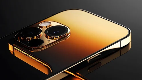 Sunset Glamour Smartphone Gleams With Liquid Gold Sophistication