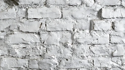 Rough white painted brick wall surface with uneven texture.