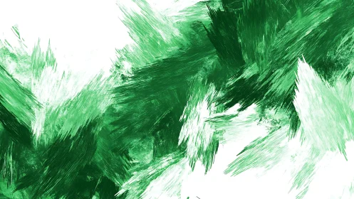 Abstract green brush strokes on white background, modern style.