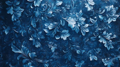 Midnight blue florals swirling in a dreamy painted dance.