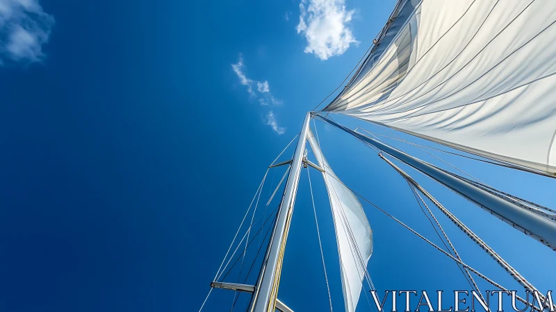 Sails stretch like silver wings carving bright summer sky