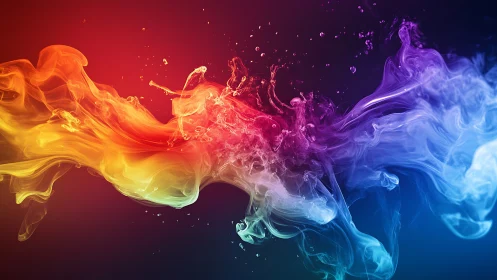 Colorful currents of swirling light meeting in midair.