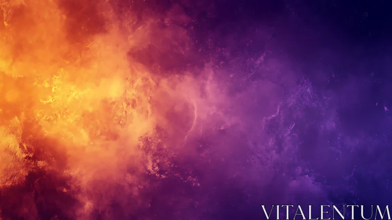 Bilateral gradient cloud field in orange and violet tones.