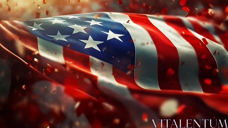 American Flag Waves in Glory With Fiery Patriotic Energy.
