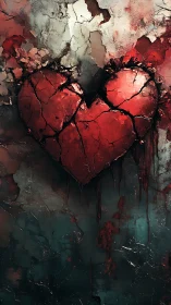 Shattered Heart with Intricate Veins.