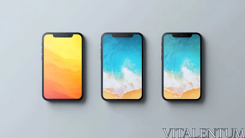 Trio of Glowing Portals: Digital Dreams in Every Frame.