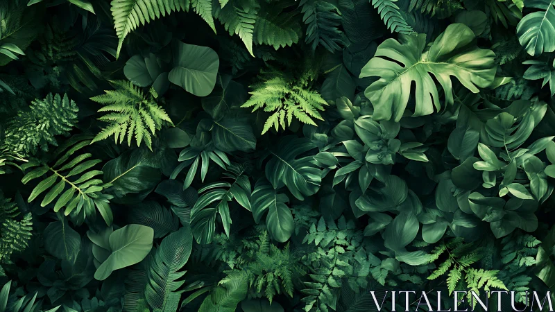Lush green jungle leaves create a calming, layered sanctuary