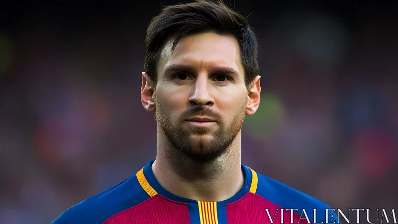 Male football player portrait in stadium environment