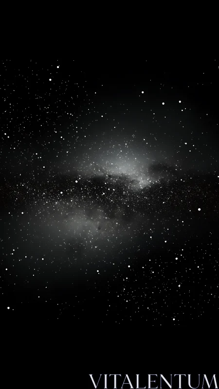 Soft starlit galaxy drifts quietly through deep black space