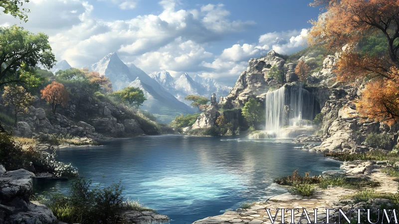 Waterfall whispers turn a mountain-ringed lake into quiet music