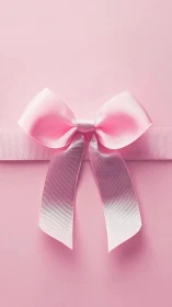 Ombr Pink Ribbon Bow on Soft Background