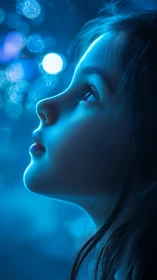 Digital Spirit: A Soul Glowing with Blue Light Energy.