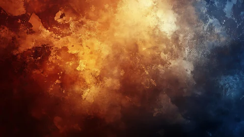 Abstract textured background in warm orange and cool blue tones.