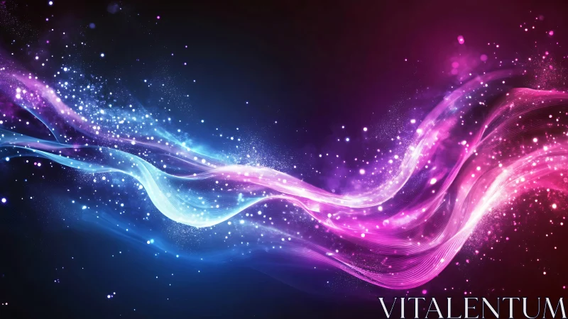 Chromatic Stardust Rivers Curl Through Neon Night Sky.