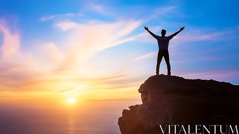 Skyline conqueror greeting a sunrise of molten sherbet light.