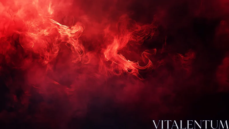 Crimson Fire Tendrils Against Deep Shadow.