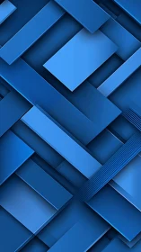 Layered isometric blue panels with geometric depth gradients