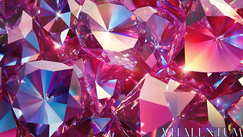 Spectral refraction array across faceted synthetic gemstones.