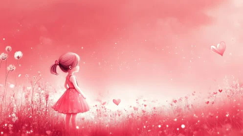 Ethereal Girl in Coral Field: Romantic Fantasy Digital Composition.
