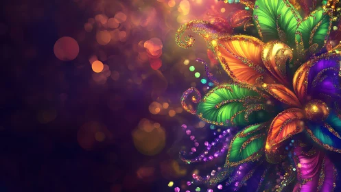 Luminous fractal flower bursts with radiant neon petals.