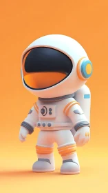 Minimalist 3D astronaut character rendered in soft pastel lighting