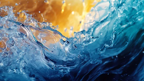 Liquid horizon where sapphire waves kiss molten dawn.