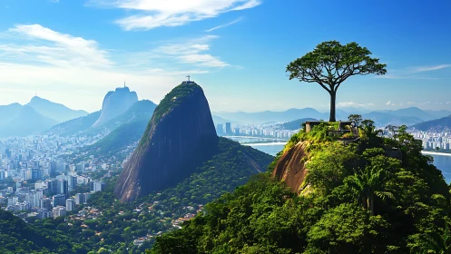 Rio de Janeiro aerial vista capturing Sugarloaf Mountain with Christ the Redeemer