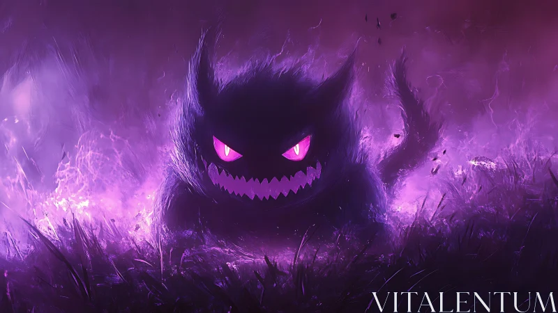 Mysterious purple creature glows with playful ghostly energy