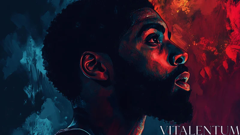 Portrait in fire and midnight, where hope meets the rim.