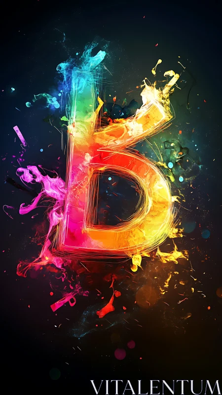 Color-splashed letter B erupts like neon paint in motion