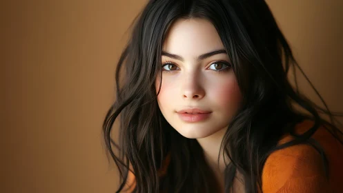 Warm brown eyed portrait with soft autumn glow.