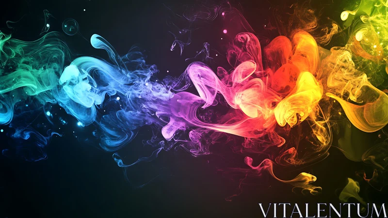 Chromatic nebulae collide in a swirling ribbon of neon smoke.