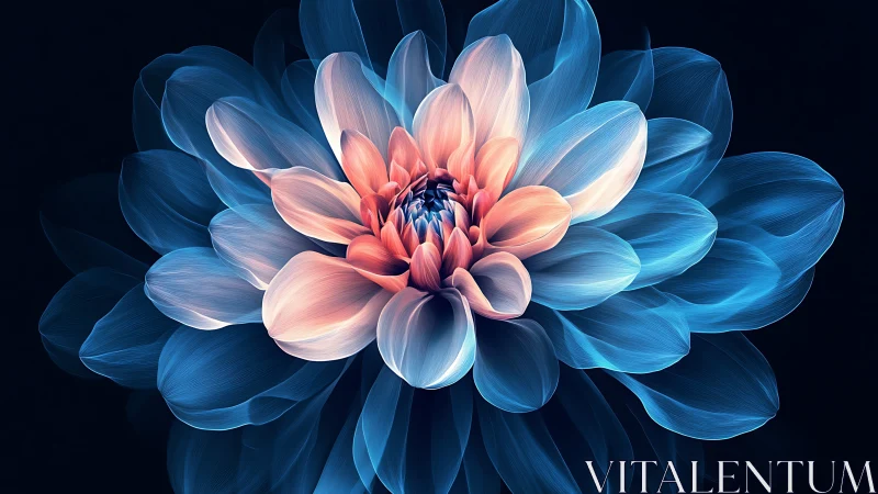 Luminous midnight blossom swirling in electric petal light.