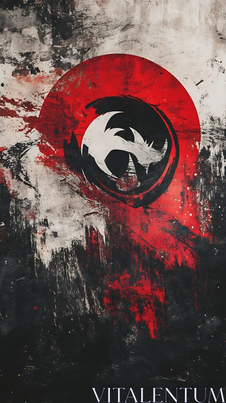 Grunge Thundercats emblem painted within distressed red circle
