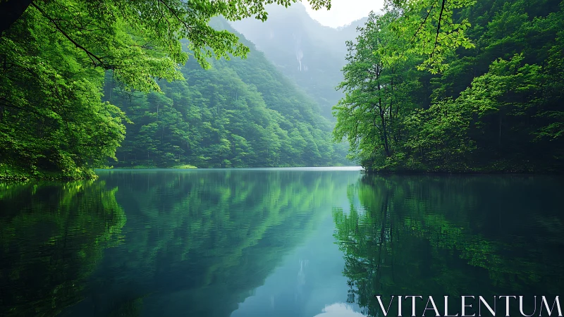 Mirrorlake grove where whispering forests drink their sky.