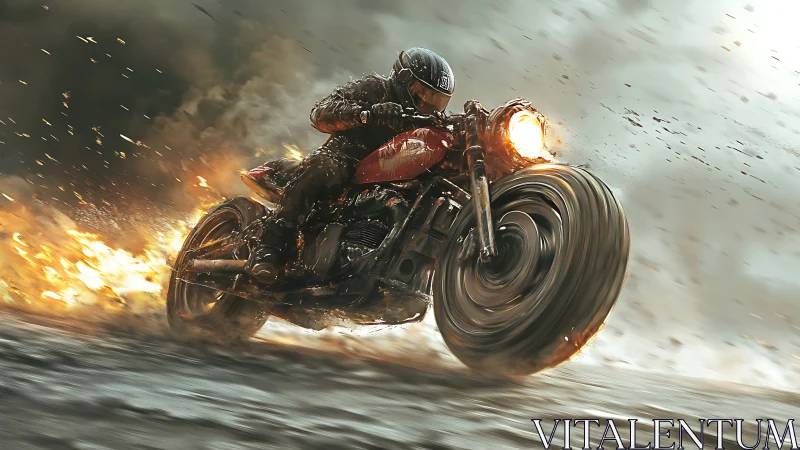 Kinetically stressed cafe racer in combustion-driven drift mode.