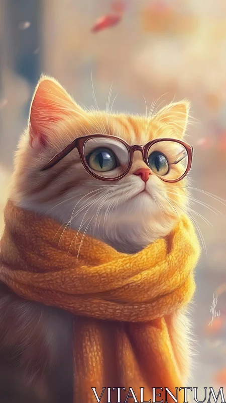 Digital feline portrait with subsurface scattering fur rendering and warm color grading treatment