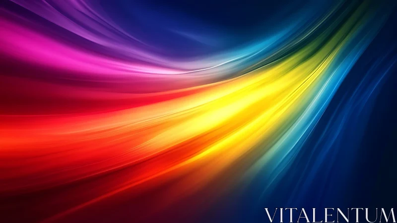 Flowing rainbow light ribbons in a cozy night sky.