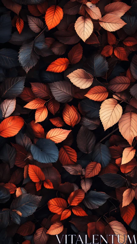 High-contrast autumn foliage pattern with layered tonal separation