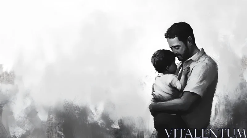 Father's Quiet Sanctuary: Monochrome Devotion.