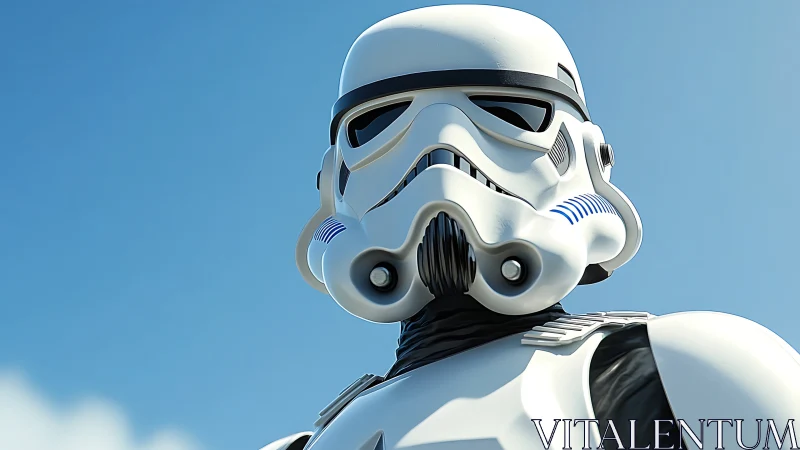 Stormtrooper armor rendered in high-contrast photorealistic close-up