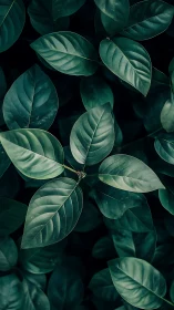 Quiet emerald leaves in a calm forest embrace.