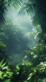 Tropical Canopy Through Morning Mist.