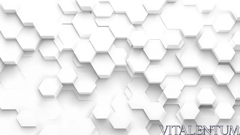 Abstract 3D Hexagonal White Pattern Background in Minimalist Style.