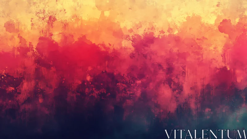 Vibrant abstract watercolor with warm gradient and painterly texture.