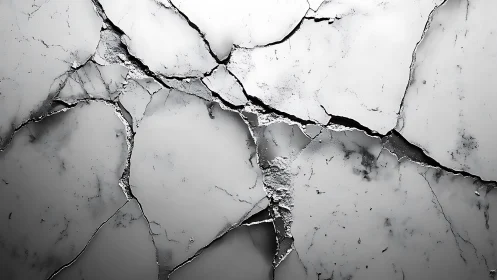 Shattered marble texture reveals dramatic fractured surface.